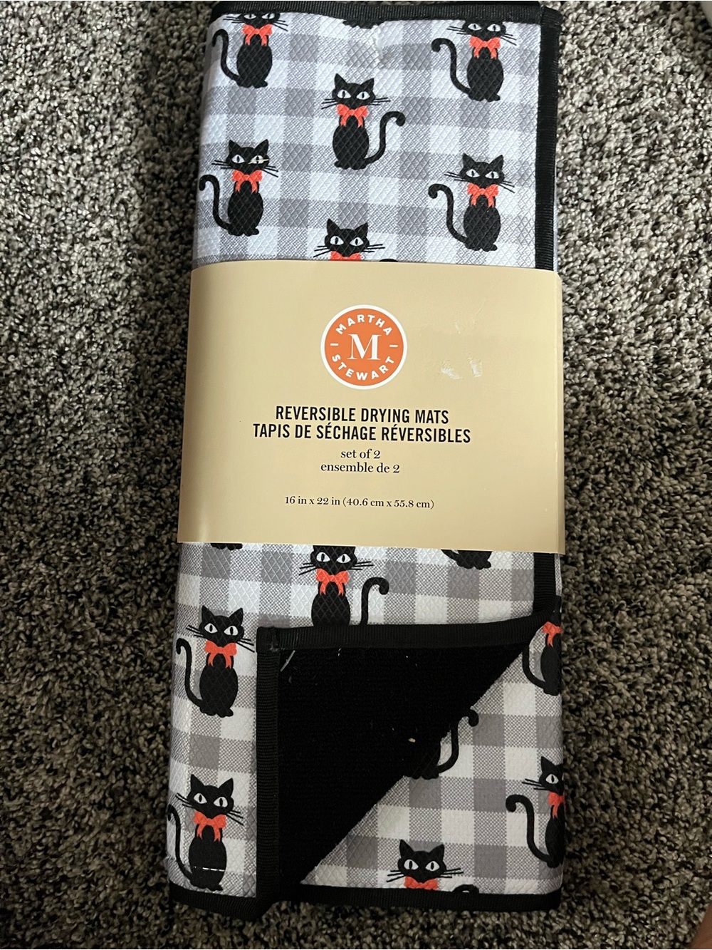 Martha Stewart black cat drying mats